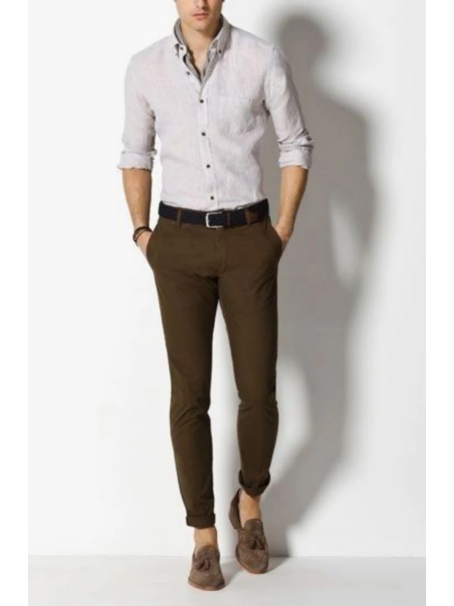Brown Pant with white shirt
