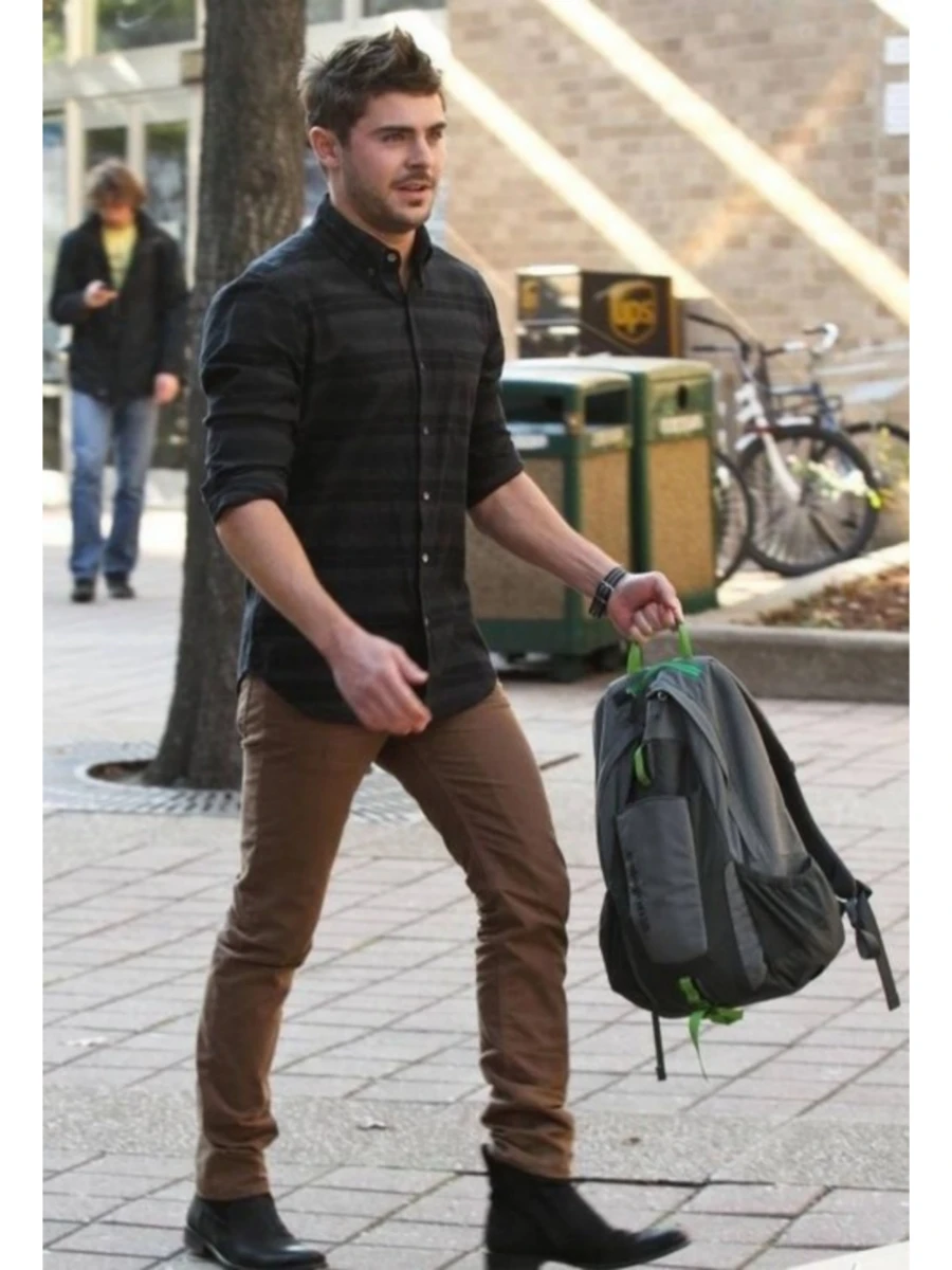 Brown Pant black shirt