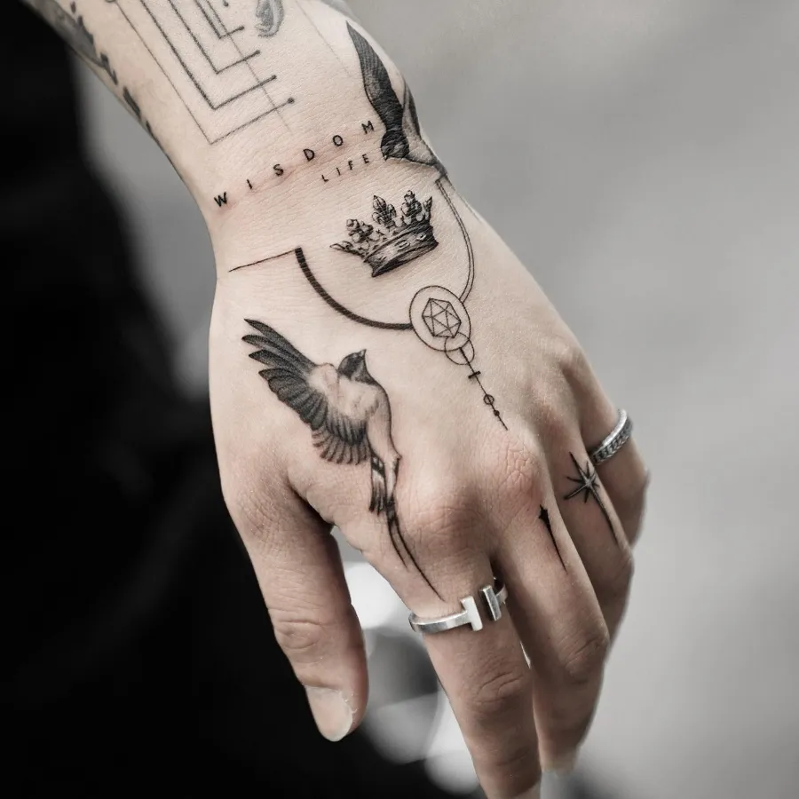 Back of the palm tattoo ideas for men