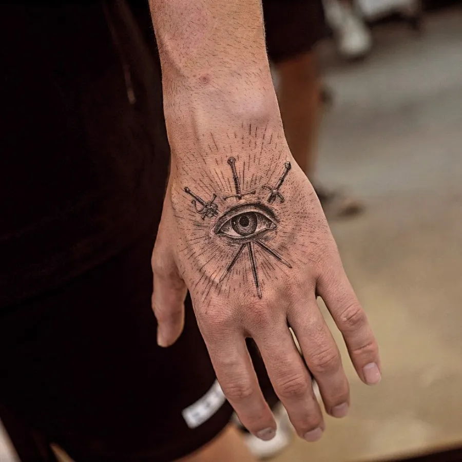 Back of the hand tattoo ideas for men