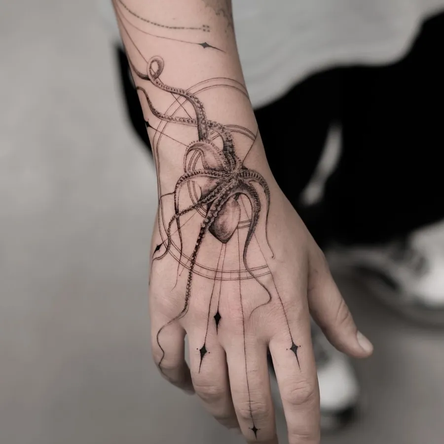 Upper palm tattoo ideas for men