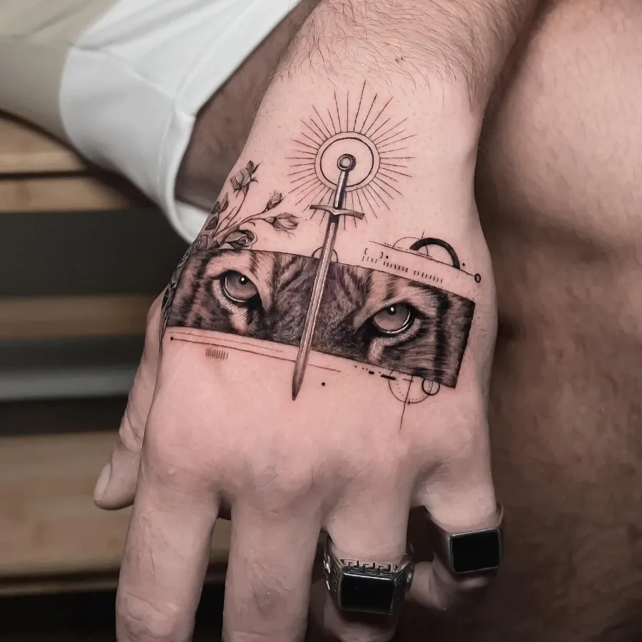 Upper palm tattoo ideas for men