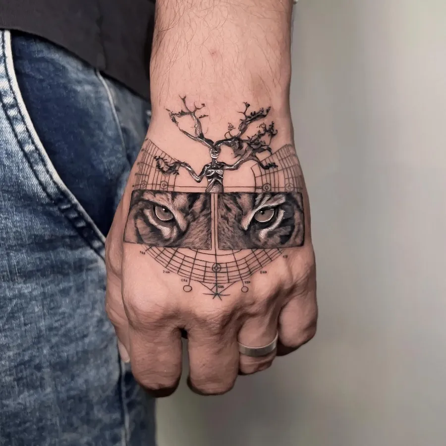 Upper palm tattoo ideas for men