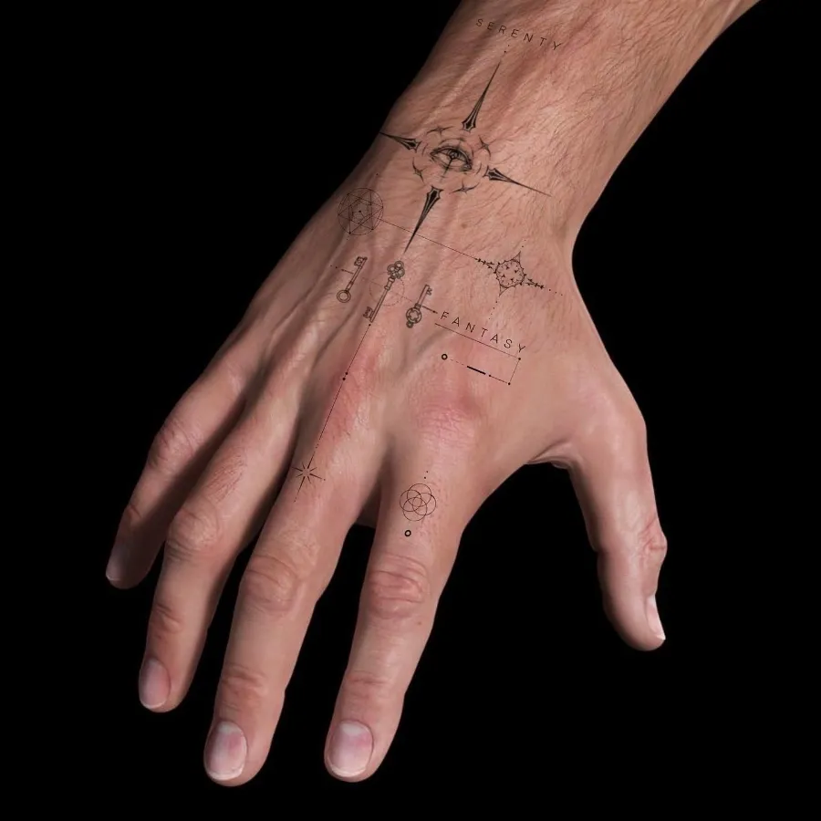 Upper palm tattoo ideas for men