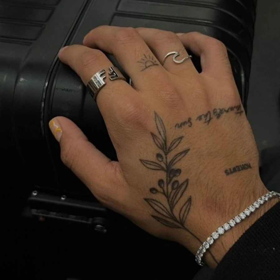 Upper palm tattoo ideas for men