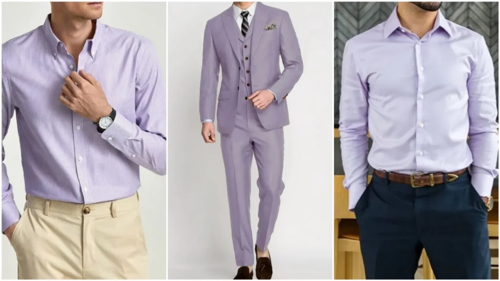 Lavender colour outfit men
