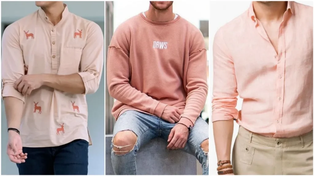 Peach colour outfit men