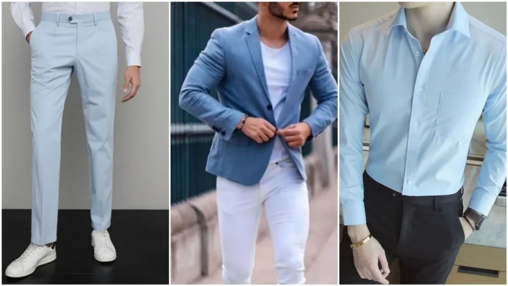 Pastel blue outfit men