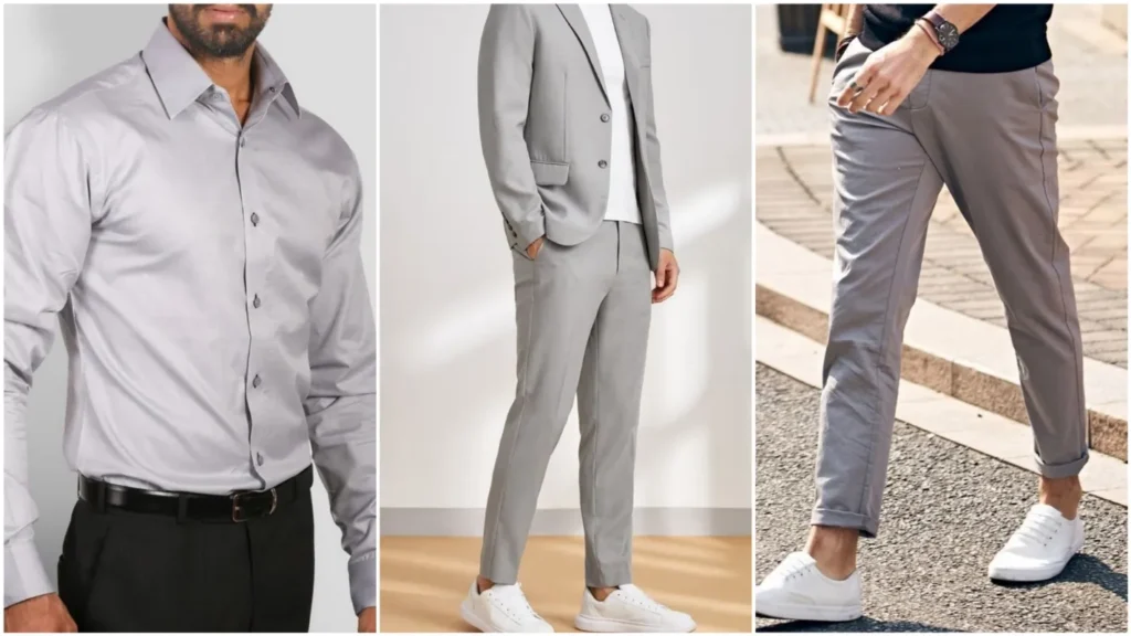 Light grey clothing combination man