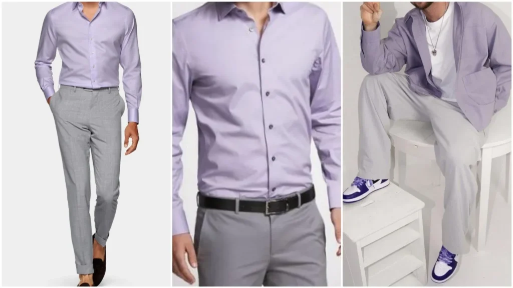 Lavender +  Sky Grey, Pastel Colour Outfit Combinations