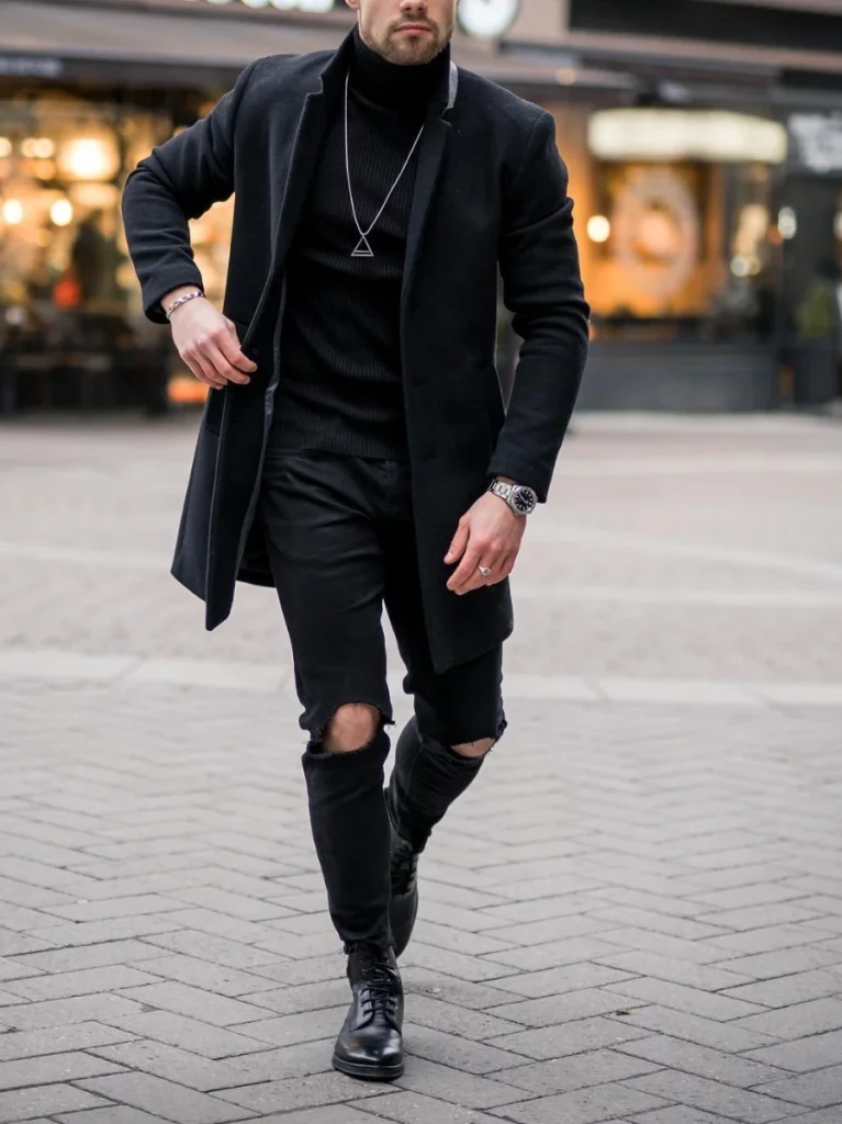Turtleneck with trench coat