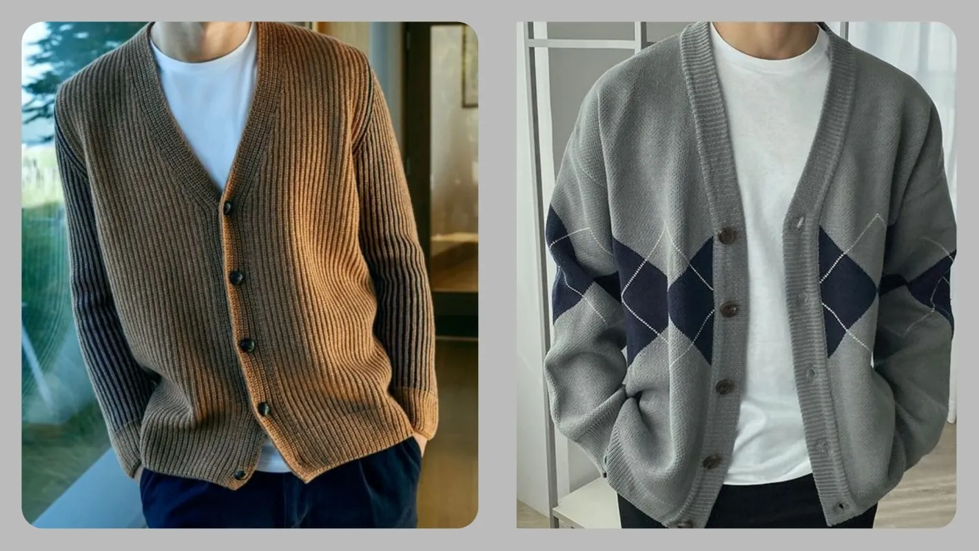 Cardigan types: V-neck Cardigan Men