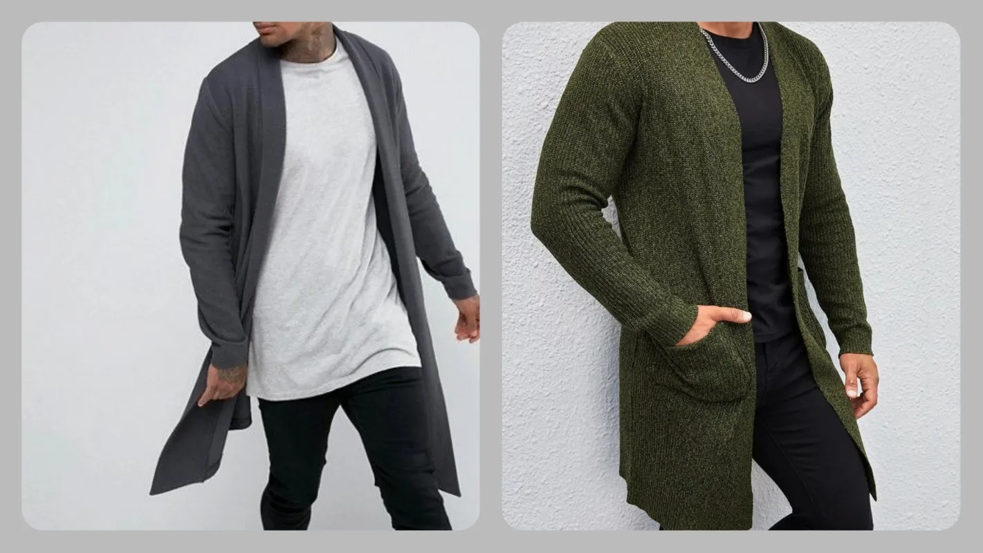 Longline cardigan men