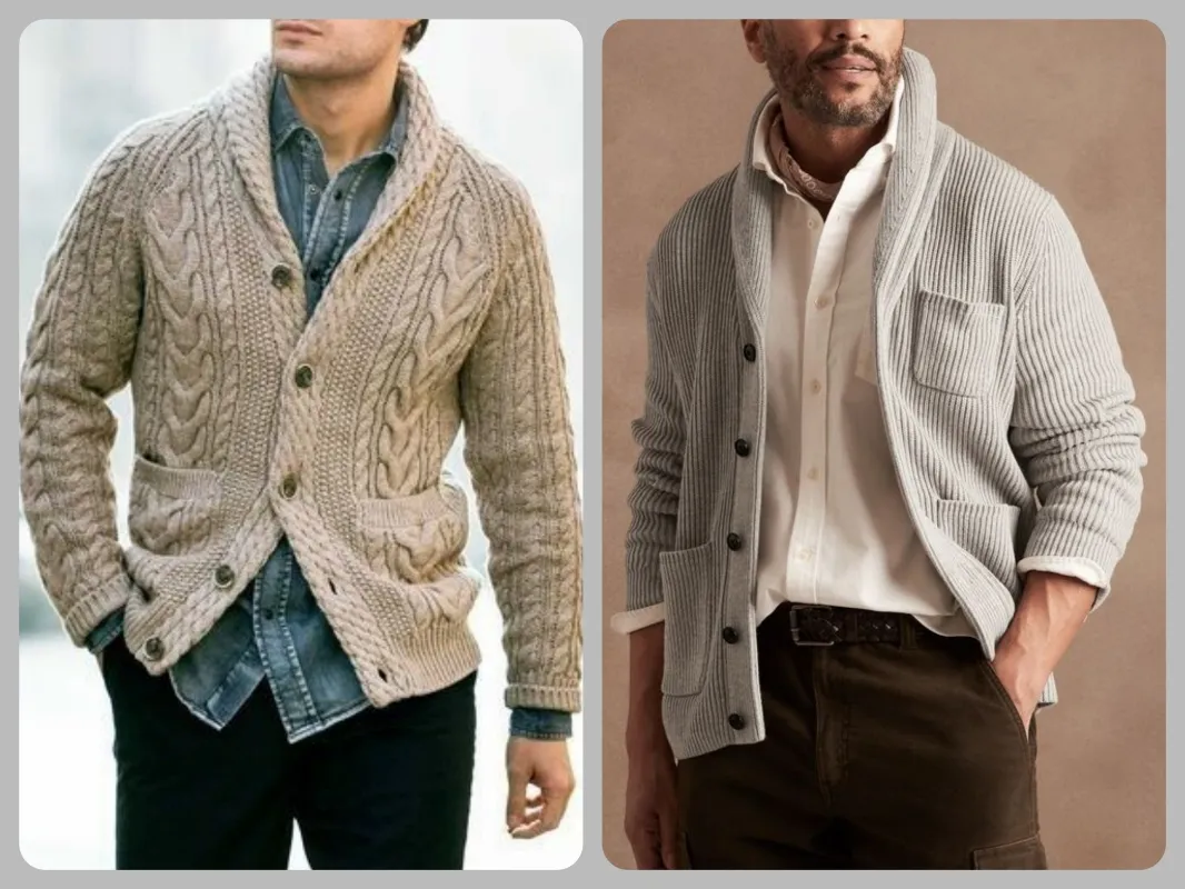 Cardigan with shirt outfit men