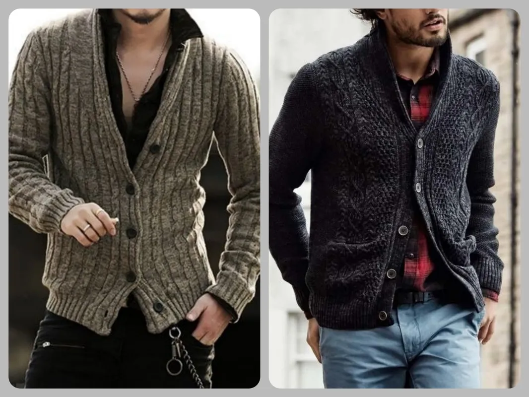 Cardigan with shirt outfit men
