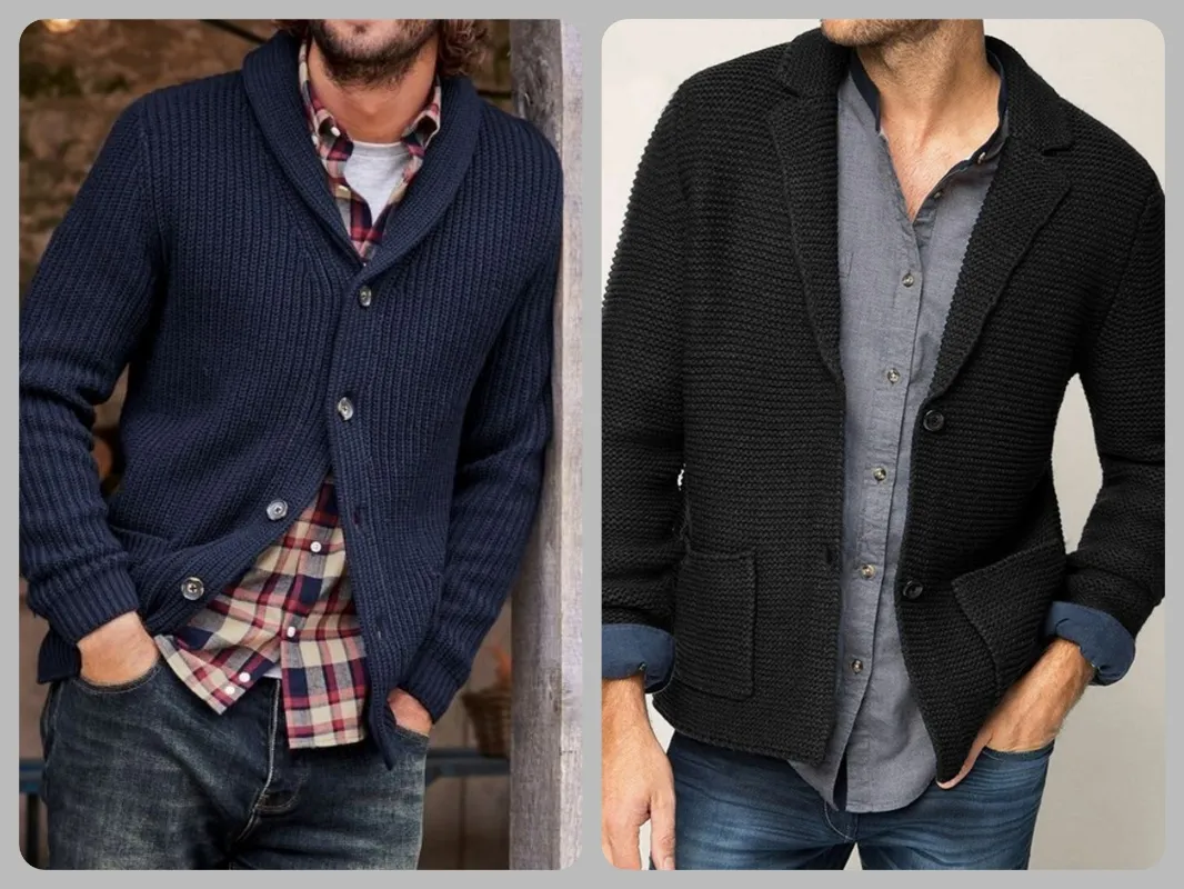 Cardigan with shirt outfit men
