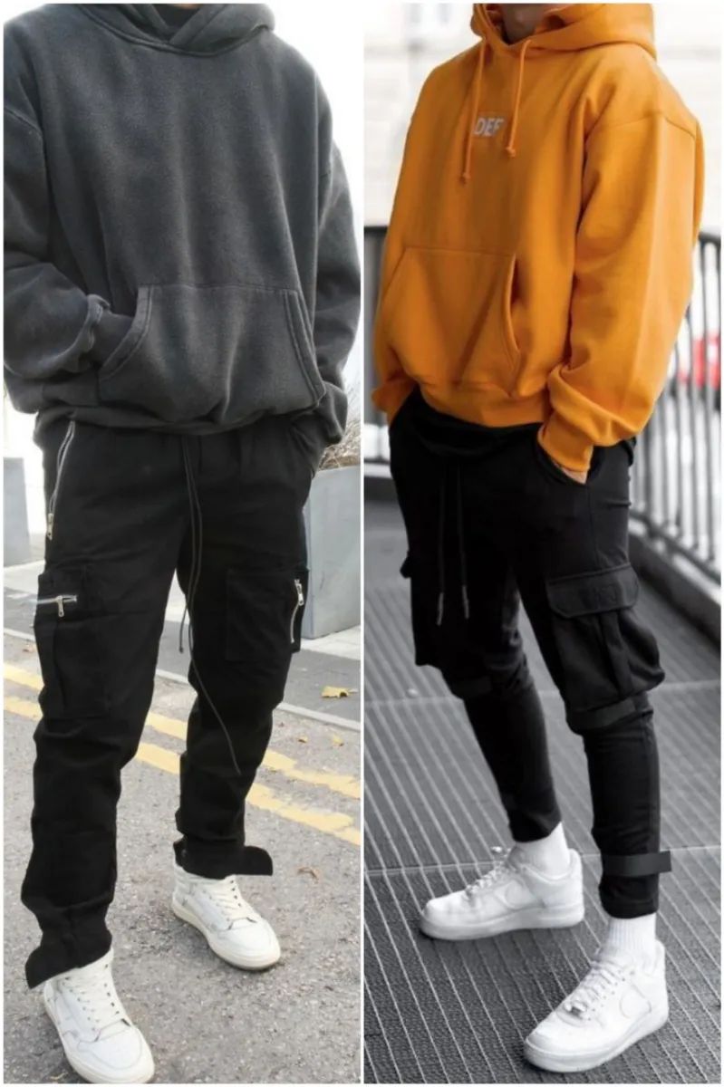 Hoodies with Cargo pants Outfit men 