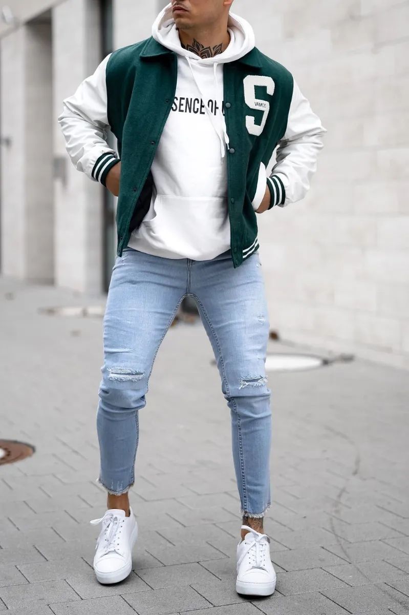 Hoodies with Varsity Jacket Men