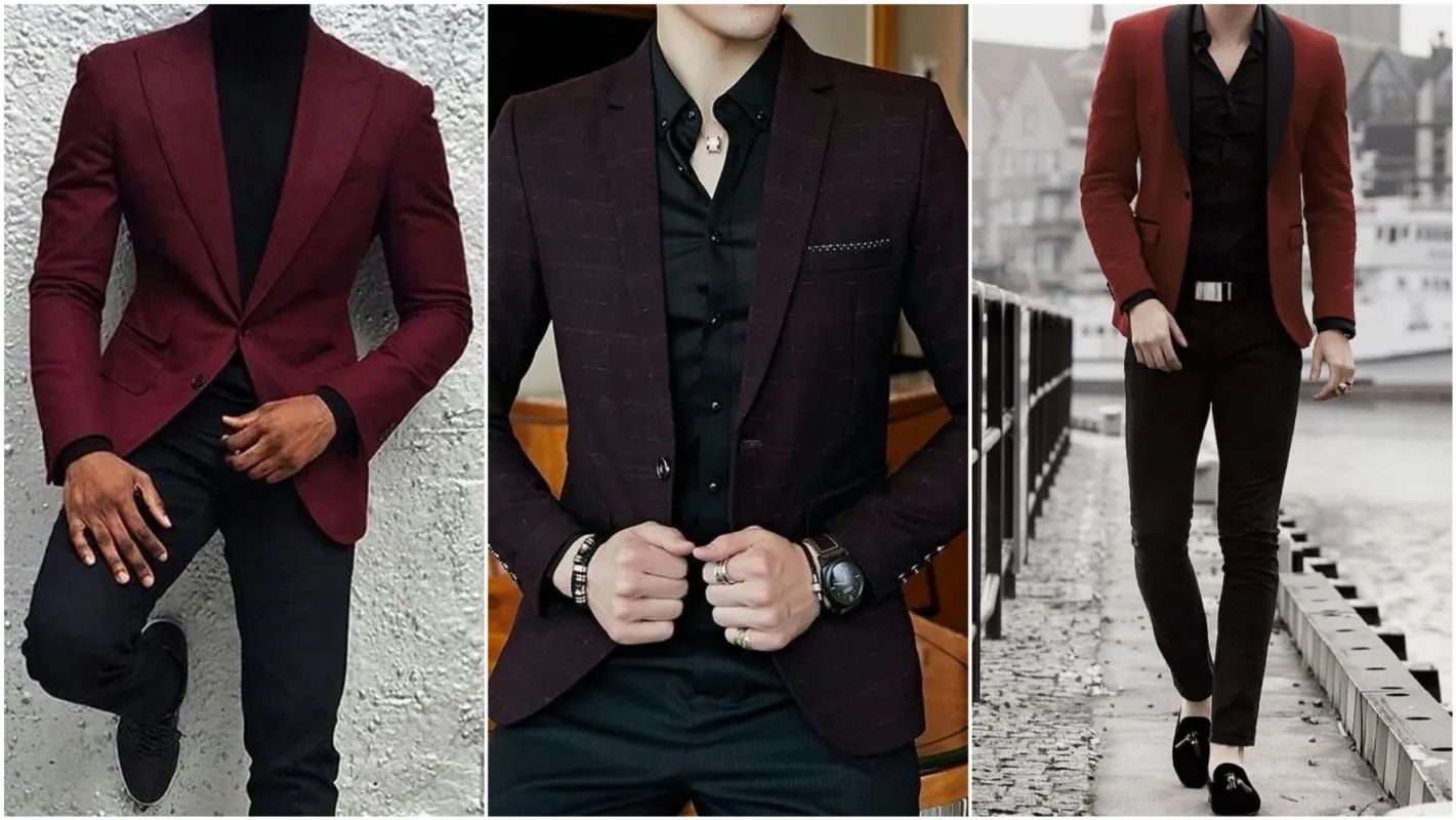 Dark red shades blazers for men ie; wine, maroon, burgundy 