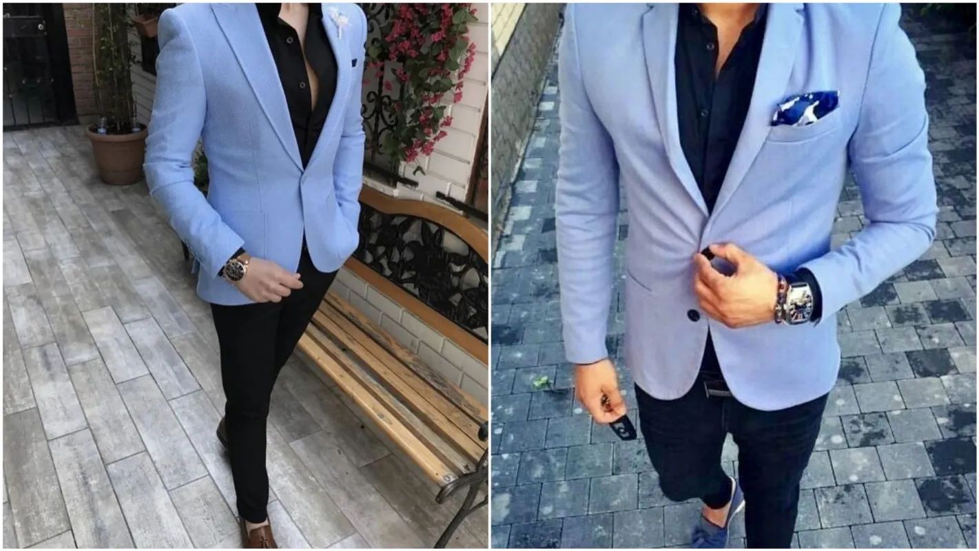 Sky blue blazers men