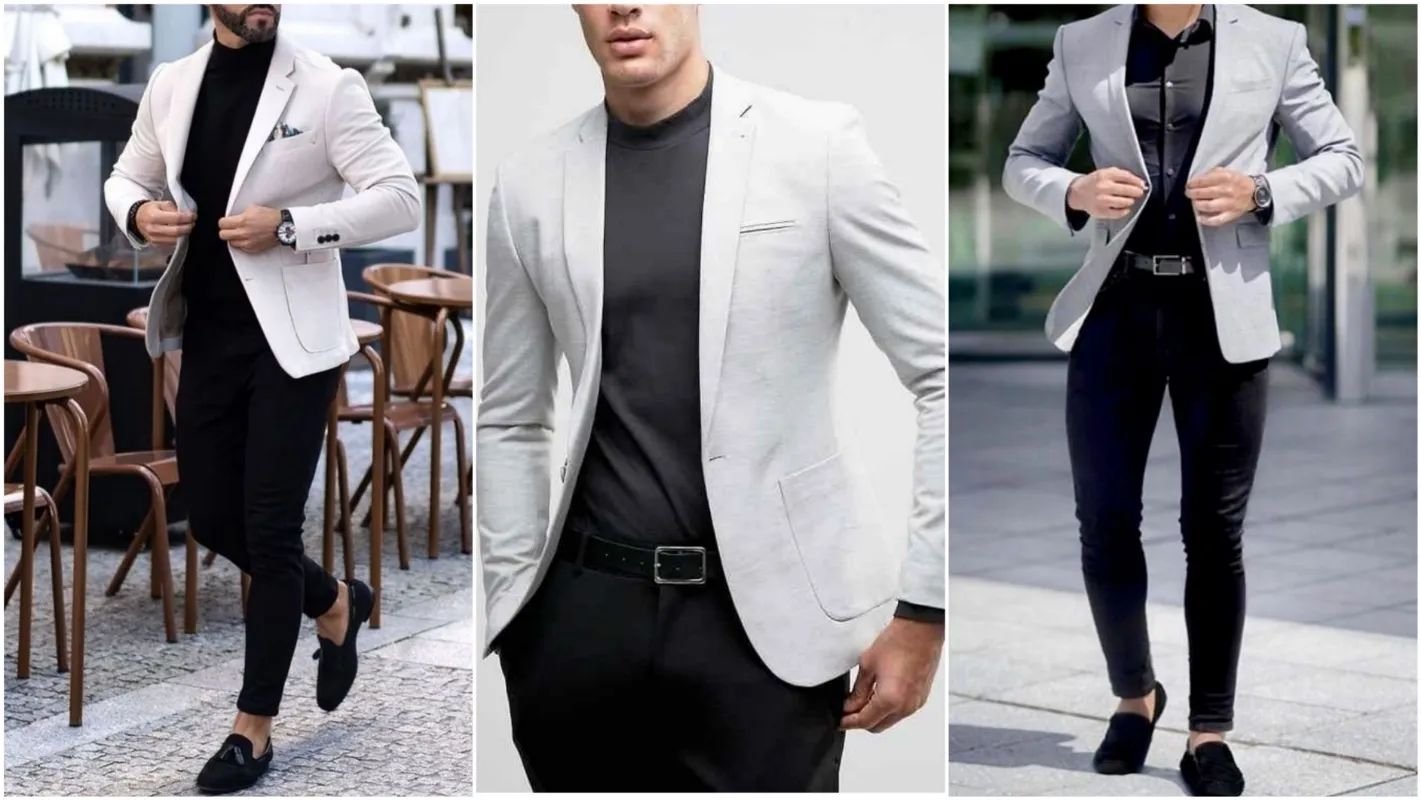 Light grey blazer men