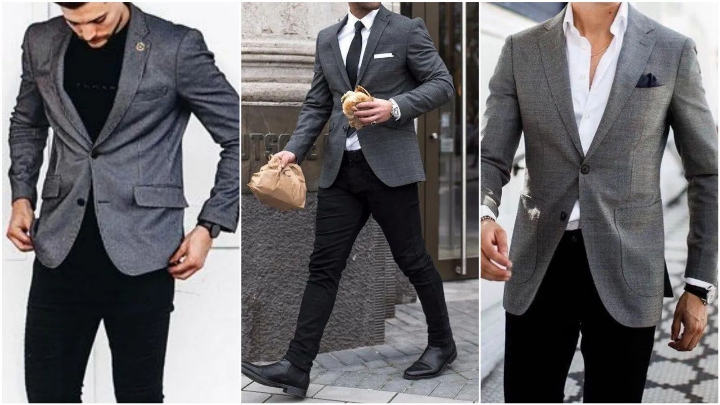 Charcoal grey blazer men